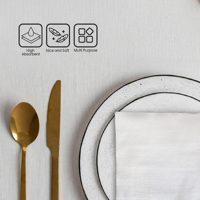 Mayfair - 1 Ply Cocktail Napkins 1/4 Fold - White - CNAP01