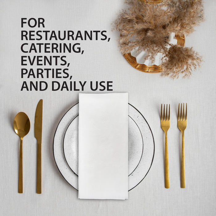 Mayfair - 3 ply Dinner Napkins 1/8 Fold - White - DNAP03