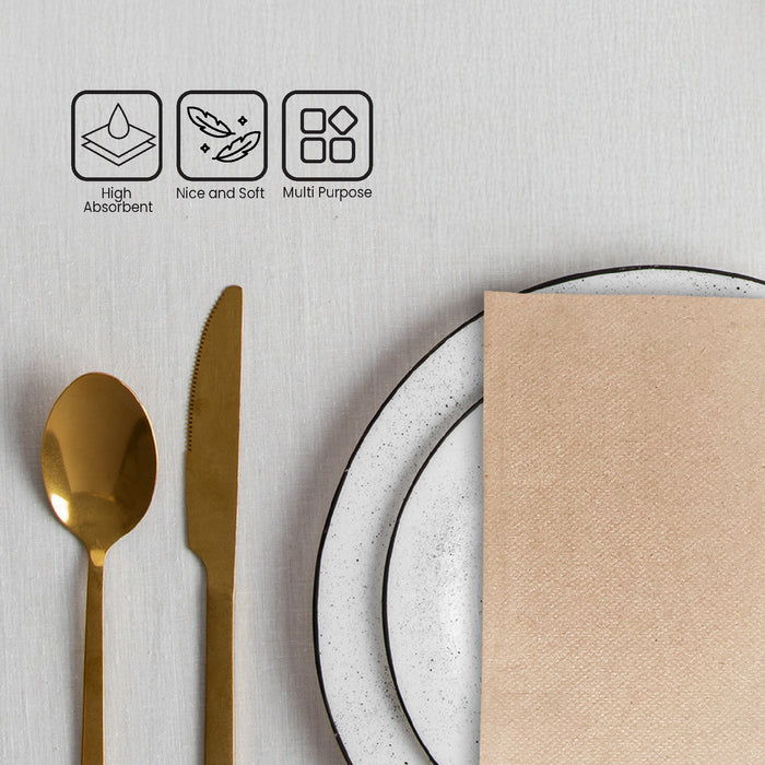 Mayfair - 1 ply Interfold Napkins 1/4 Fold - Kraft - INAP01K