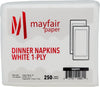 Mayfair - 1 Ply Dinner Napkins 1/8 Fold - White - DNAP01