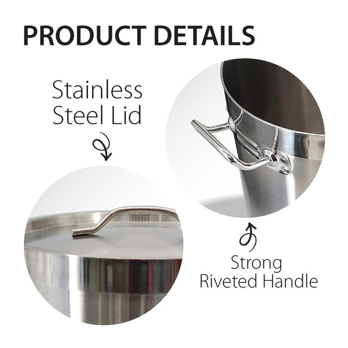 Pro-Kitchen - 40x15cm (17L) Brazing Pot & Lid - SS