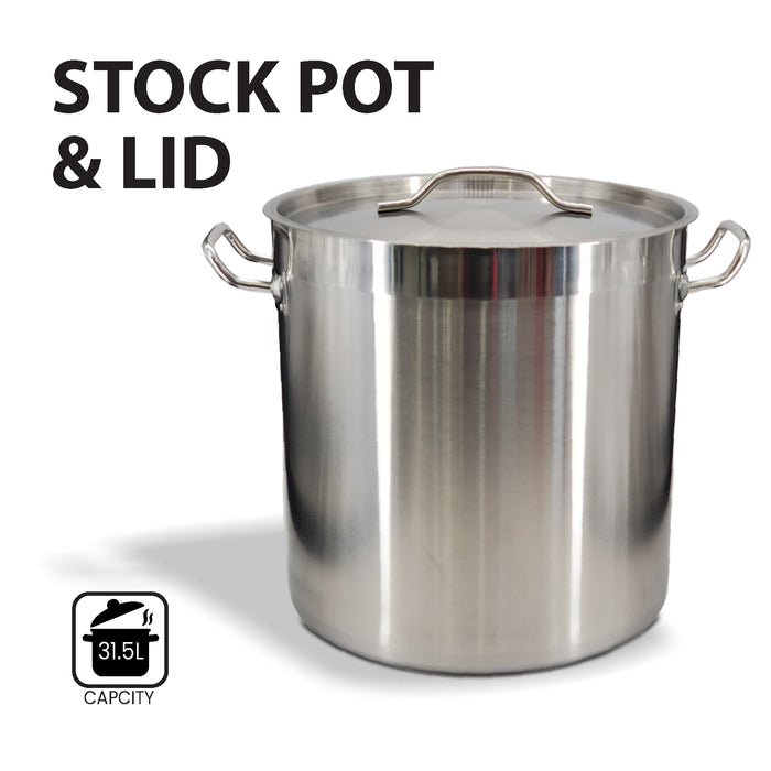 Pro-Kitchen - 35x35cm (31.5L) Stock Pot & Lid SS