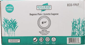 Eco-Craze - Bagasse Plate - 6.75