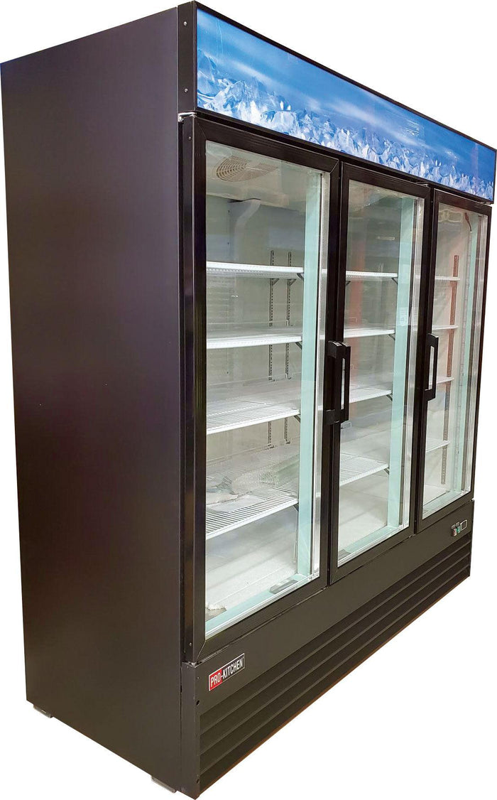 Pro-Kitchen - Merch. Swing Glass 3 Door Freezer (52CF) 80X31X81