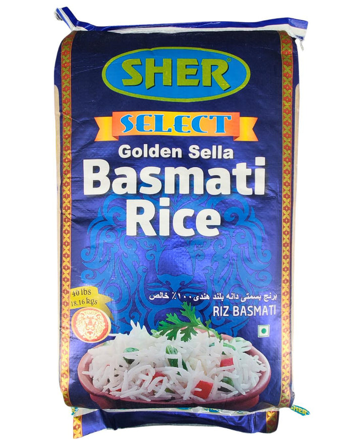 Sher - Golden Sella Basmati Rice - 40lb