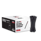 Value+ - 8'' - Black Plastic Straw - 6 mm
