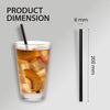 Value+ - 8'' - Black Plastic Straw - 6 mm