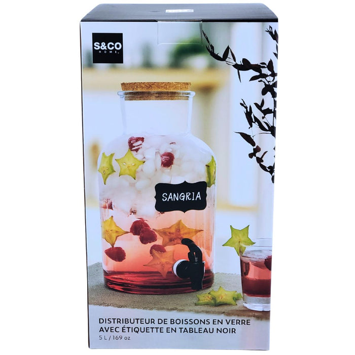 S&CO - Glass Beverage Dispenser 5L