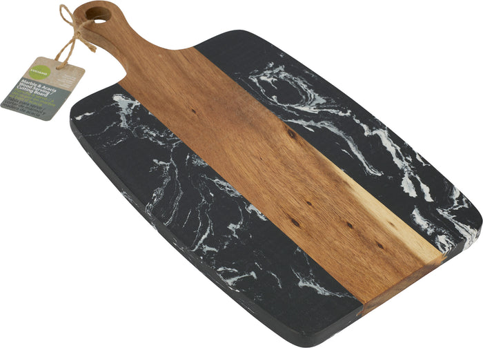 L.Gourmet Acacia Wood+Marble Board - 13.75