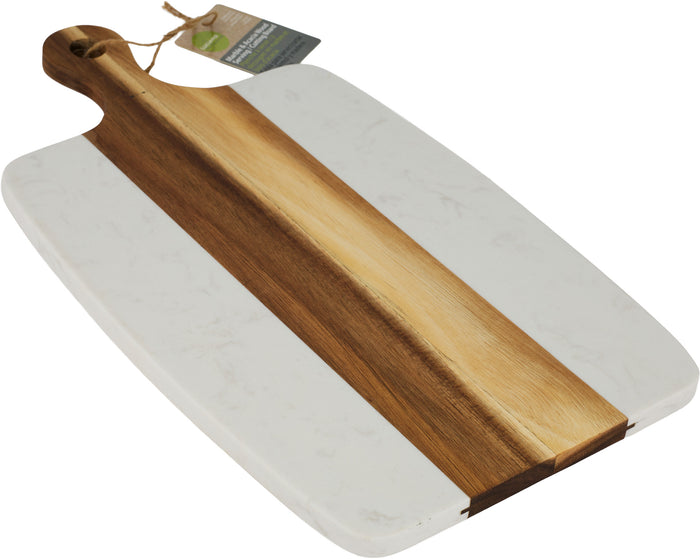 L.Gourmet Acacia Wood+Marble Board - 15.75
