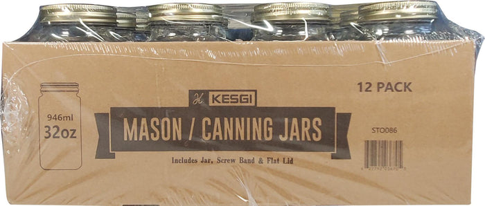 Mason / Canning Jar w/Lid - 32oz/946ml