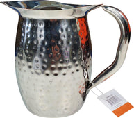 Winco - 2 Qt. Bell Pitcher w/ Ice Catcher - Hammered - S/S