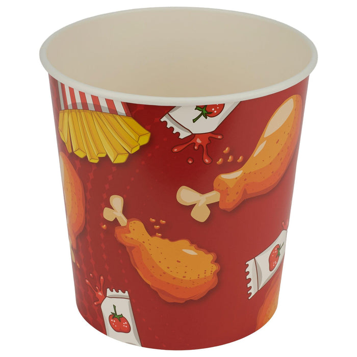 Eco-Craze - Chicken Round Paper Bucket with Lid - 130oz - Large
