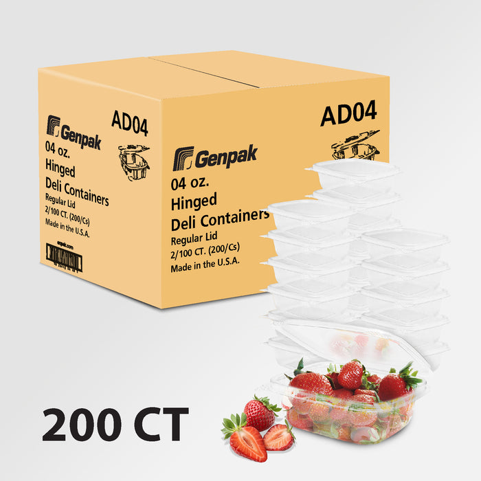 Genpak - Hinged Deli Container - Clear - 4oz - AD04