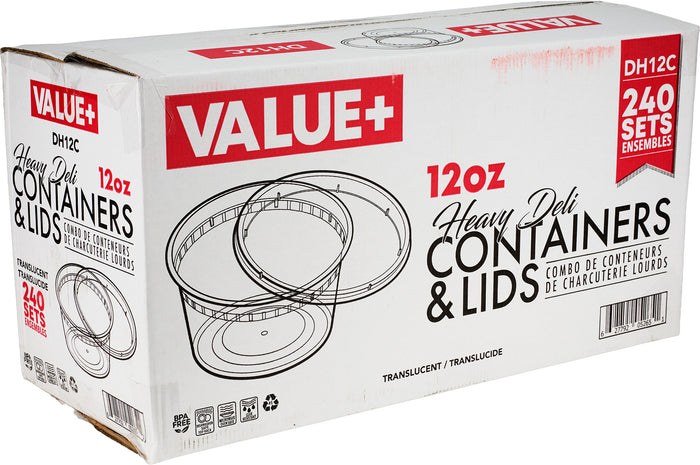 Value+ - 12oz Round Deli Container w/Lids
