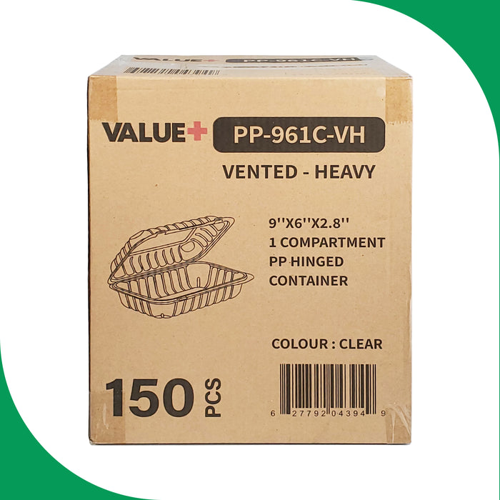 Value+ - PP961C-VH - PP Hinged Cont. - 9x6x2.8
