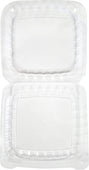Value+ - Dual Lock - 8in Shallow Medium Clear Hinged Containers - CV881S