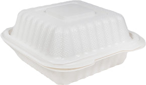 SO - LR - MFPP Clamshell Container - 6x6x3 - White - EP-6