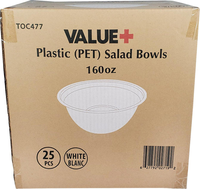 Value+ - 160oz Salad Bowl - PET - White - SRZ160