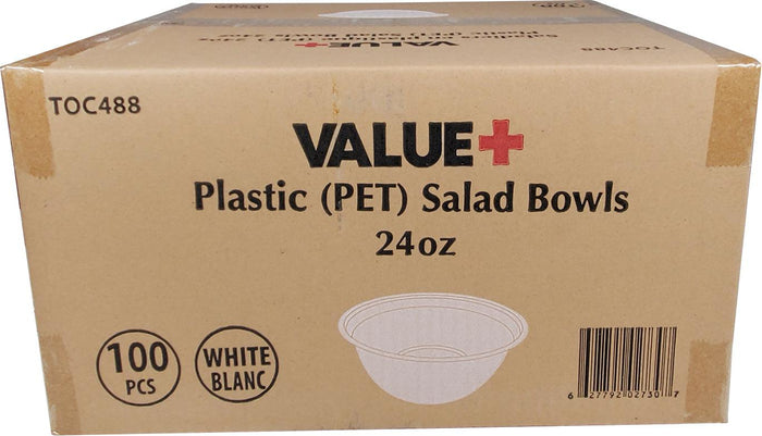 Value+ - 24oz Salad Bowl - PET - White