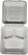 CLR - Arrow/PPP/Eco-Craze - Bagasse Clamshell Container - 9x9x3