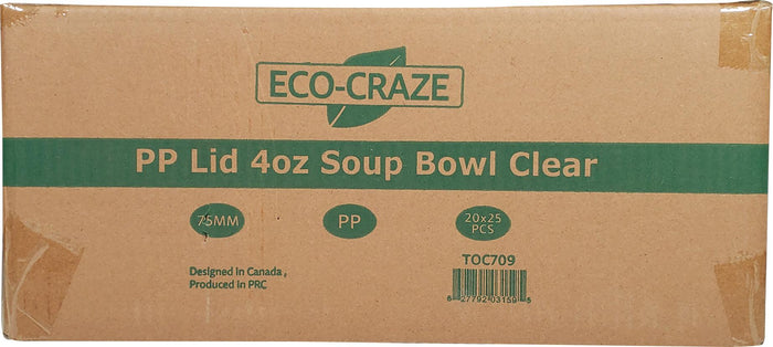 Eco-Craze - PP Lid 4oz Soup Bowl Clear