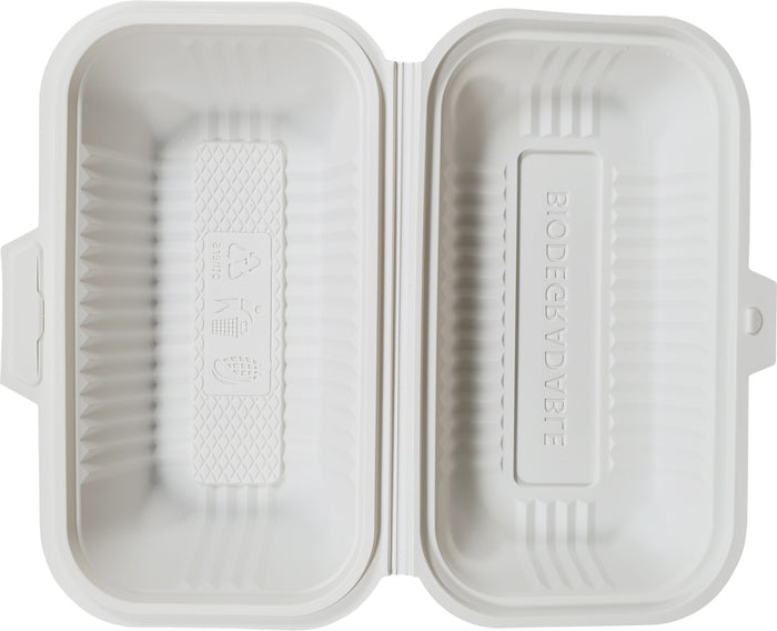 XE - Eco-Craze - Corn Starch Clamshell Container - 9X5 - 1 Comp