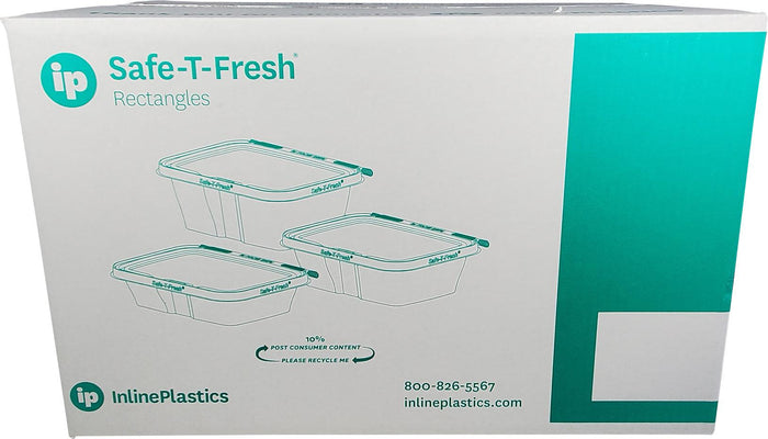 Inline - TS32 - Safe-T-Fresh - Tamper Resistant Plastic Hinged Container - Clear - 32 oz