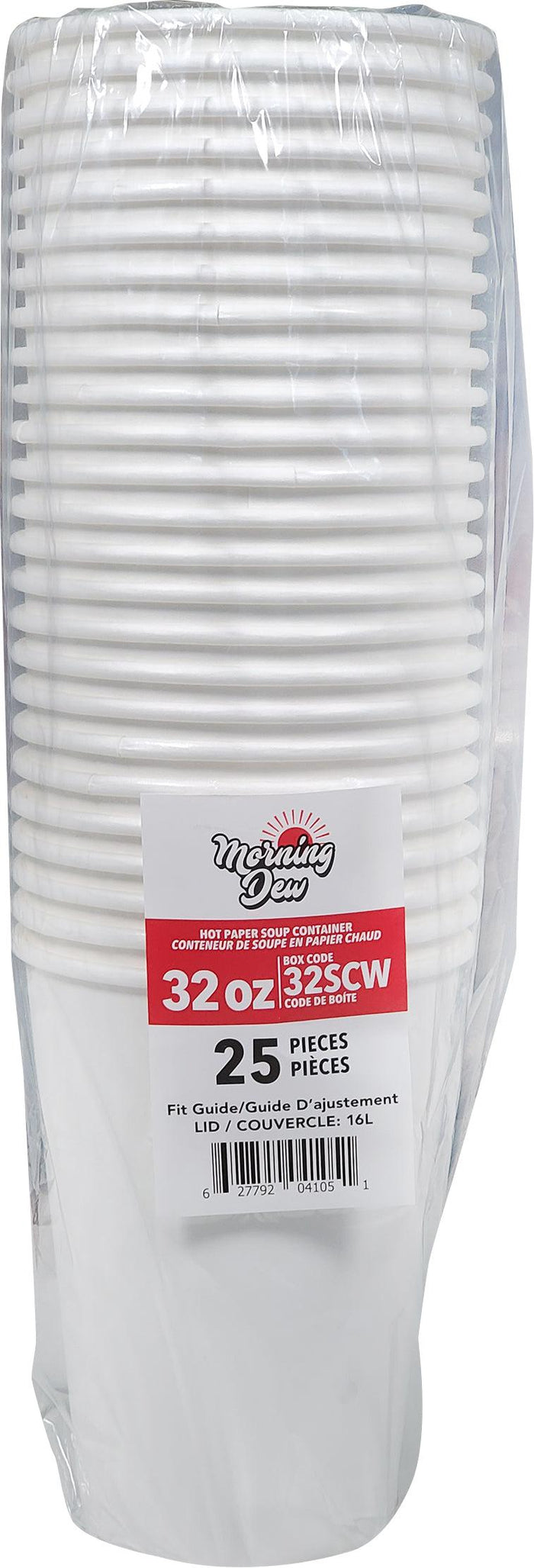 Morning Dew - 32 oz Paper Soup Container - White - 32SCW