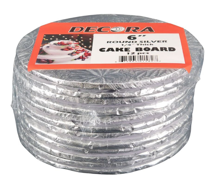 Decora - Cake Board - Round - Silver - 6x1/4