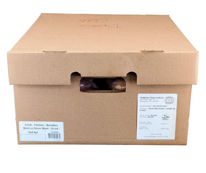 Fresh Hand Slaughter Chicken - B-Less Drum Meat Cubes - Halal