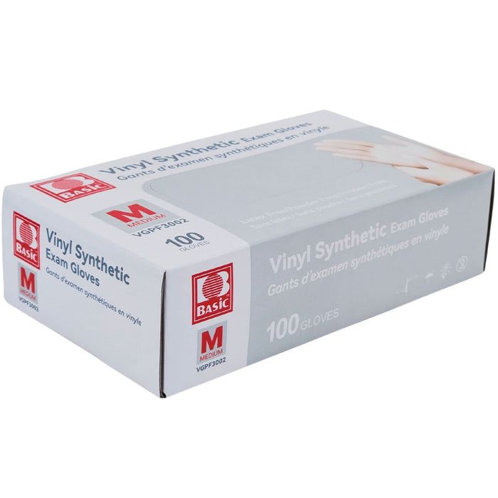 Basic - Vinyl Gloves Exam - Clear - Medium - Powder Free