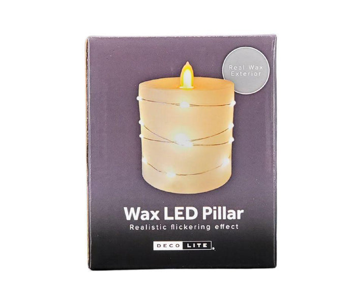 Deco Lite LED Pillar w/String Lights - 3x3.1