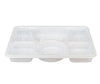 Plastic Tray (Thali) - 6 Compartment - White 20 pk