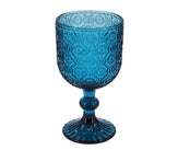 Hobnail Wine Glass 350ml - Blue - XR825