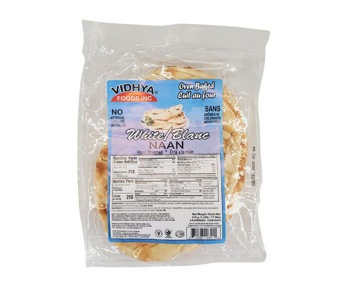 Vidhya - Naan - White/Plain - Hand Stretched