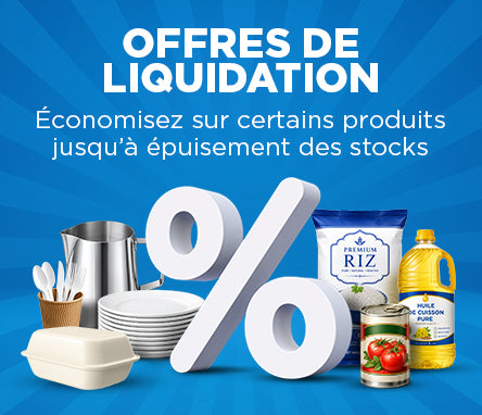 Offres de liquidation : économisez sur certains produits alimentaires, emballages et articles de cuisine jusqu’à épuisement des stocks. Cliquez pour voir tous les produits en liquidation.