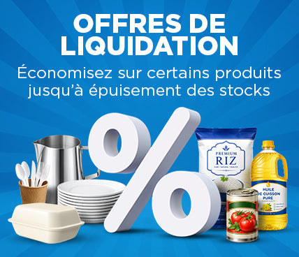 Offres de liquidation : économisez sur certains produits alimentaires, emballages et articles de cuisine jusqu’à épuisement des stocks. Cliquez pour voir tous les produits en liquidation.