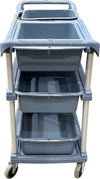 Spartano - Large, Utility Cart w/ 4 Trays + 2 Buckets - Black - 4879