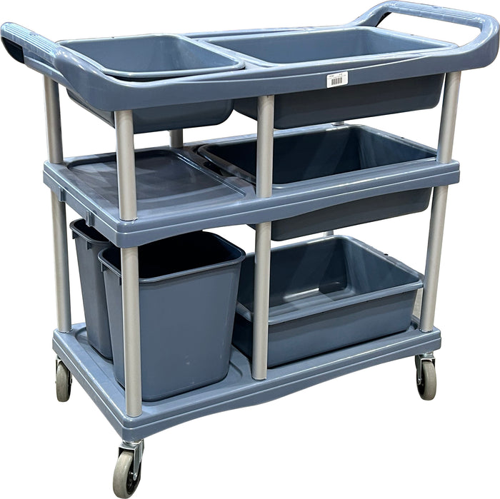 Spartano - Large, Utility Cart w/ 4 Trays + 2 Buckets - Black - 4879