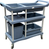 Spartano - Large, Utility Cart w/ 4 Trays + 2 Buckets - Black - 4879