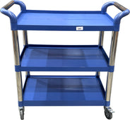 Three Tier Plastic Serving Cart - Large - Blue - 591