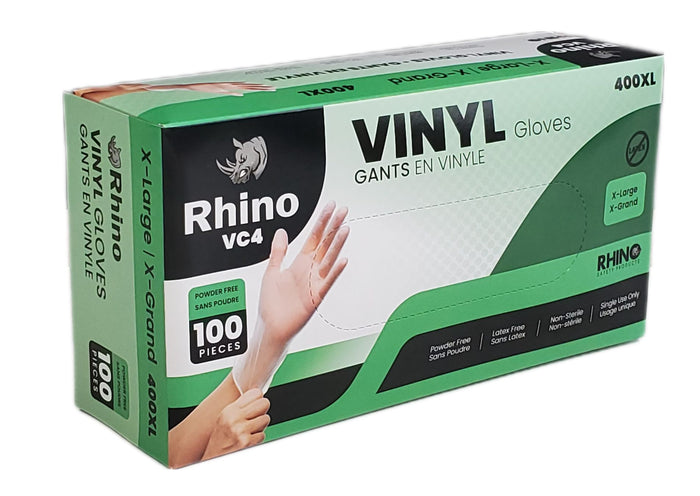 Rhino - VC4 - Clear Vinyl Gloves - Extra Large - 400XL