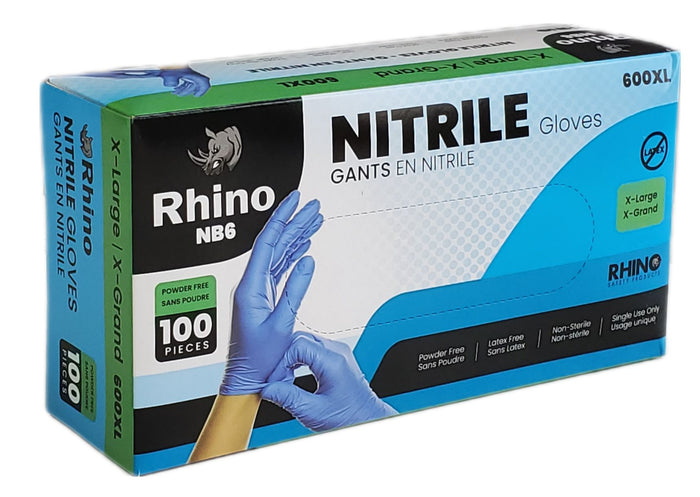 Rhino - NB6 - Blue Nitrile Gloves - Extra Large - 600XL