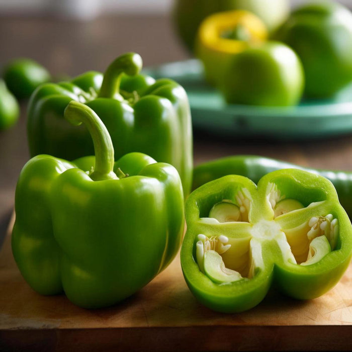 GREEN BELL PEPPERS FRESH FRUIT PRODUCE VEGETABLES BY THE POUND