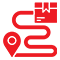 Box with path to pin location icon