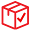 Shipping box with check icon