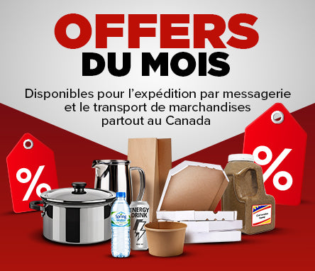 Offres du mois. Disponibles pour l’expédition par messagerie et le transport de marchandises partout au Canada. Cliquez pour voir les offres.