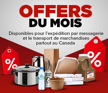 Offres du mois. Disponibles pour l’expédition par messagerie et le transport de marchandises partout au Canada. Cliquez pour voir les offres.
