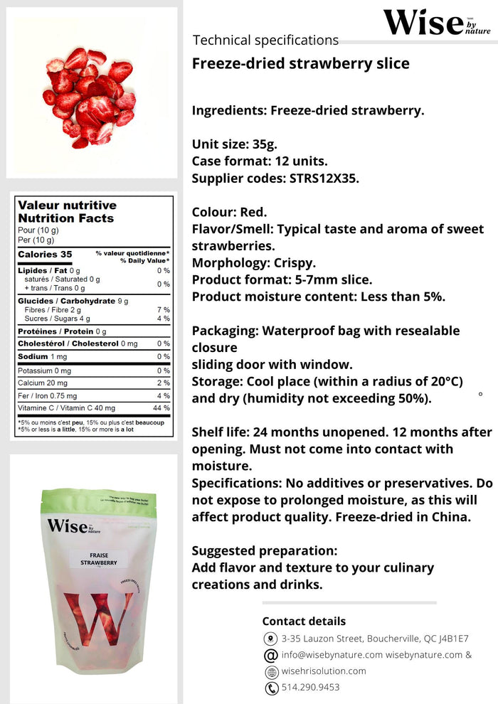 Wise By Nature - Strawberry - Sliced